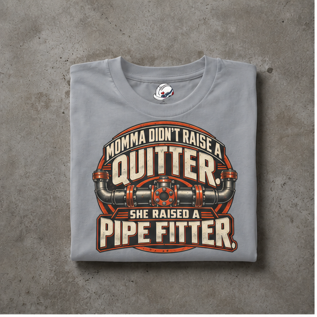 Momma Didn't Raise A Quitter. She Raised A Pipe Fitter. Vintage Flanged Pipe Men's T-Shirt