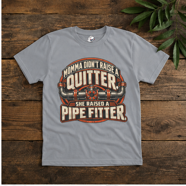 Momma Didn't Raise A Quitter. She Raised A Pipe Fitter. Vintage Flanged Pipe Men's T-Shirt