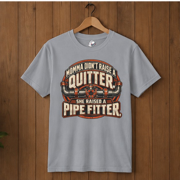 Momma Didn't Raise A Quitter. She Raised A Pipe Fitter. Vintage Flanged Pipe Men's T-Shirt