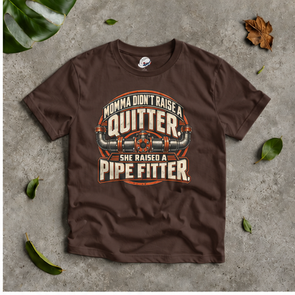 Momma Didn't Raise A Quitter. She Raised A Pipe Fitter. Vintage Flanged Pipe Men's T-Shirt