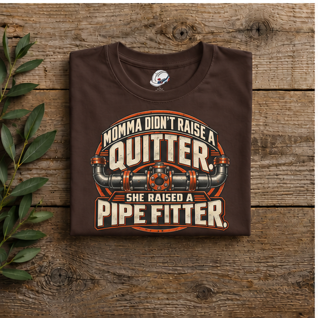 Momma Didn't Raise A Quitter. She Raised A Pipe Fitter. Vintage Flanged Pipe Men's T-Shirt
