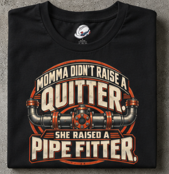 Momma Didn't Raise A Quitter. She Raised A Pipe Fitter. Vintage Flanged Pipe Men's T-Shirt