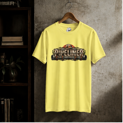 Pipeliner Hardhat Skeleton Hands & Barbed Wire Men's T-Shirt
