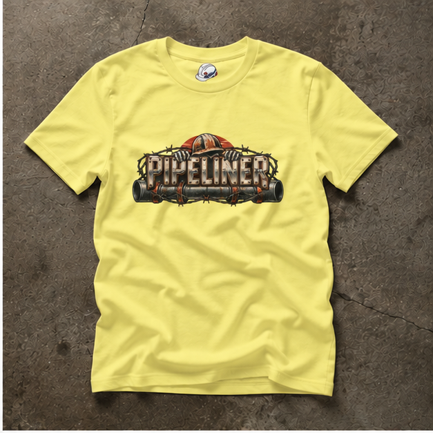 Pipeliner Hardhat Skeleton Hands & Barbed Wire Men's T-Shirt