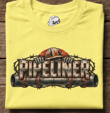 Pipeliner Hardhat Skeleton Hands & Barbed Wire Men's T-Shirt