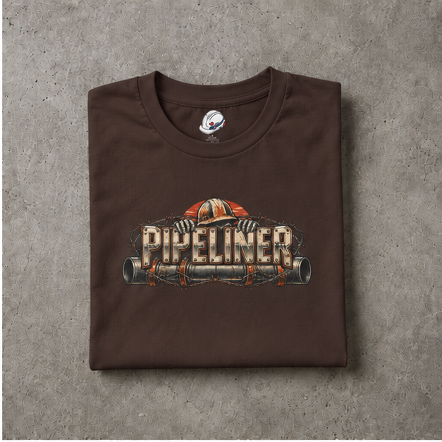 Pipeliner Hardhat Skeleton Hands & Barbed Wire Men's T-Shirt