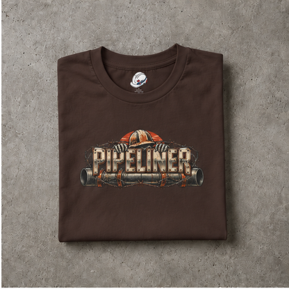 Pipeliner Hardhat Skeleton Hands & Barbed Wire Men's T-Shirt
