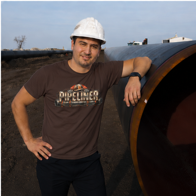 Pipeliner Hardhat Skeleton Hands & Barbed Wire Men's T-Shirt