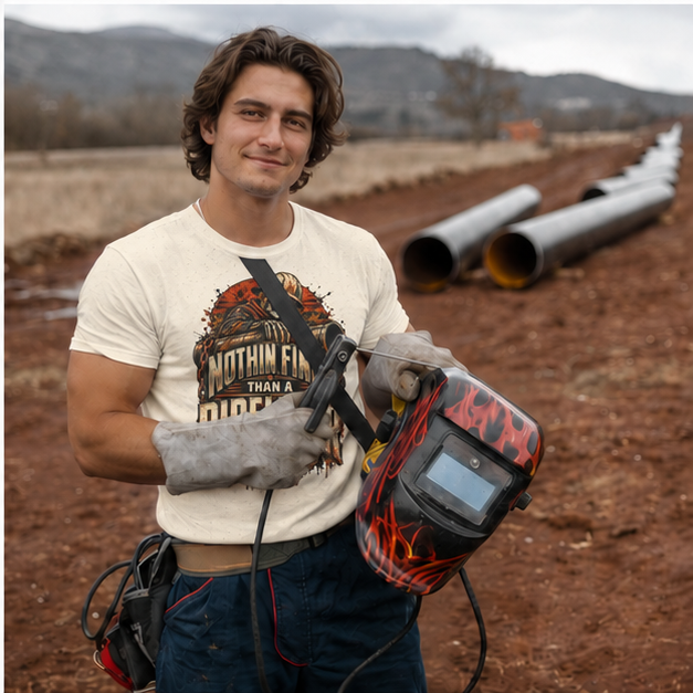 Nothin Finer Than A Pipeliner Skeleton & Chained Pipeline Men's T-Shirt