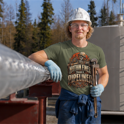 Nothin Finer Than A Pipeliner Skeleton & Chained Pipeline Men's T-Shirt