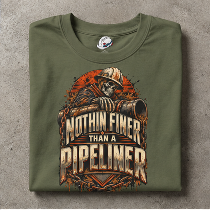 Nothin Finer Than A Pipeliner Skeleton & Chained Pipeline Men's T-Shirt