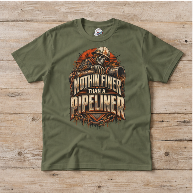 Nothin Finer Than A Pipeliner Skeleton & Chained Pipeline Men's T-Shirt