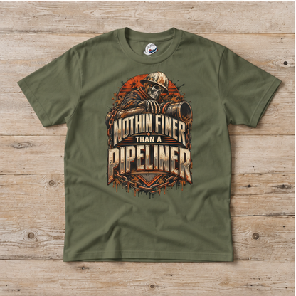 Nothin Finer Than A Pipeliner Skeleton & Chained Pipeline Men's T-Shirt