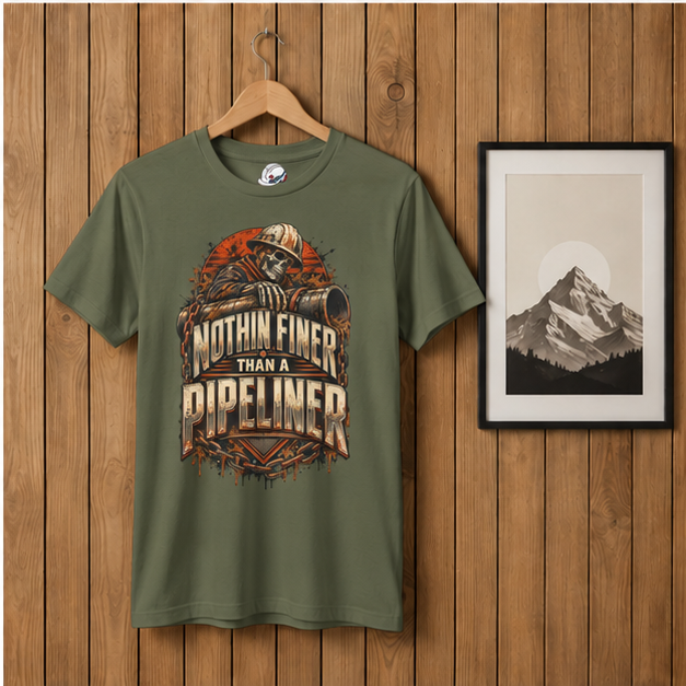 Nothin Finer Than A Pipeliner Skeleton & Chained Pipeline Men's T-Shirt