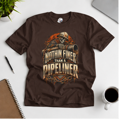 Nothin Finer Than A Pipeliner Skeleton & Chained Pipeline Men's T-Shirt