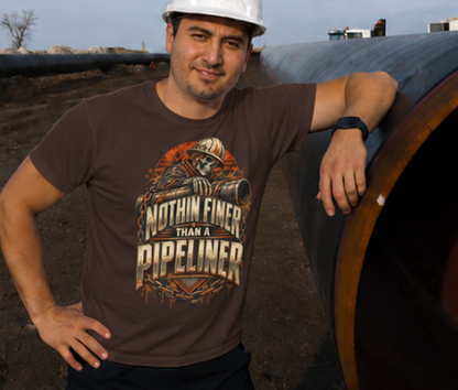 Nothin Finer Than A Pipeliner Skeleton & Chained Pipeline Men's T-Shirt