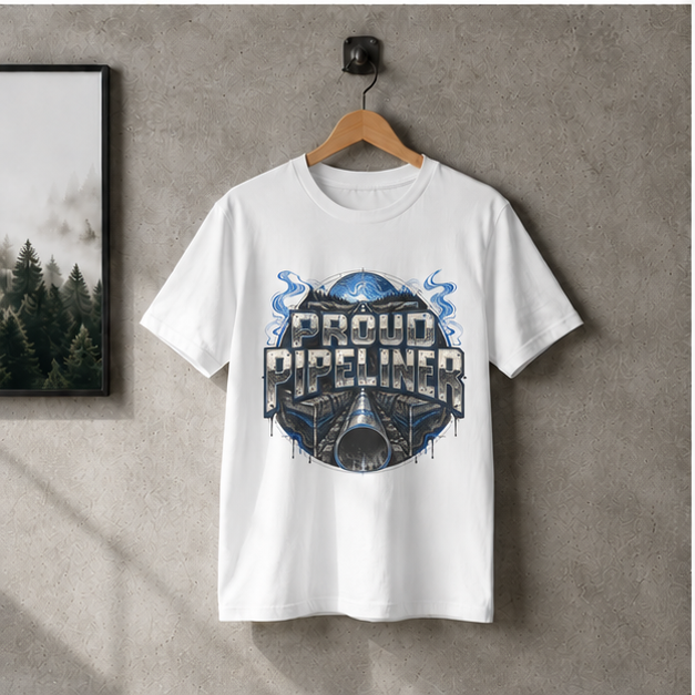 Proud Pipeliner Cutaway Pipeline & Topographic Lines Men's T-Shirt