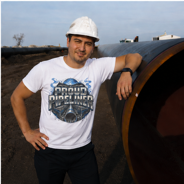 Proud Pipeliner Cutaway Pipeline & Topographic Lines Men's T-Shirt