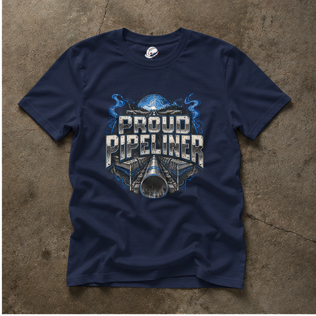 Proud Pipeliner Cutaway Pipeline & Topographic Lines Men's T-Shirt