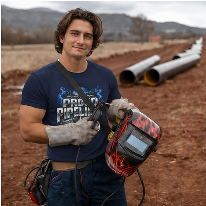 Proud Pipeliner Cutaway Pipeline & Topographic Lines Men's T-Shirt