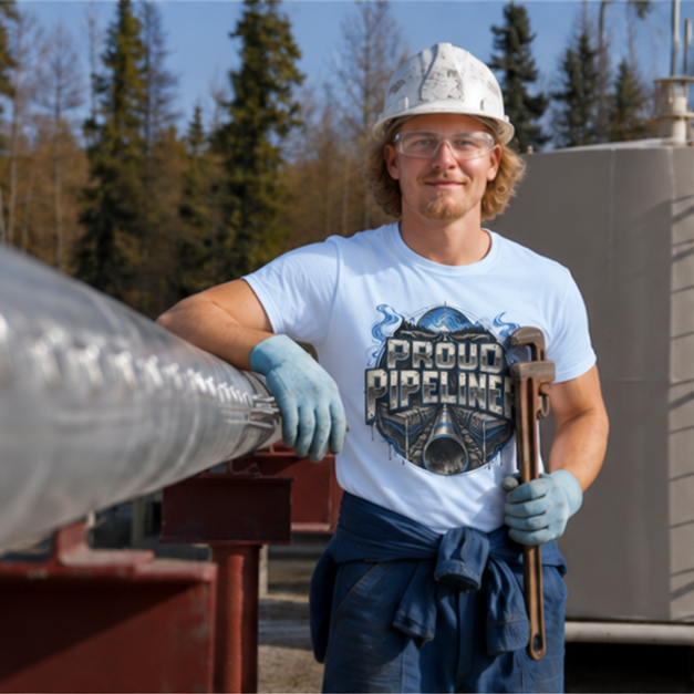 Proud Pipeliner Cutaway Pipeline & Topographic Lines Men's T-Shirt