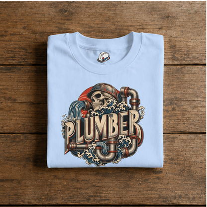 Plumber Skull And Wave Pipework Men's T-Shirt