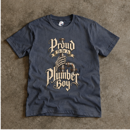 Proud To Be A Plumber Boy Skeletal Pipework Men's T-Shirt