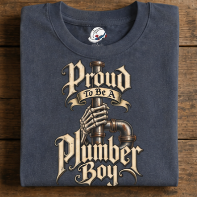 Proud To Be A Plumber Boy Skeletal Pipework Men's T-Shirt
