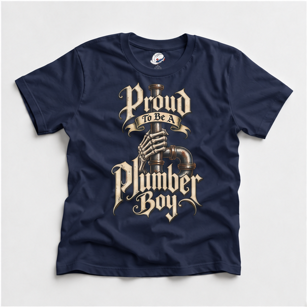 Proud To Be A Plumber Boy Skeletal Pipework Men's T-Shirt