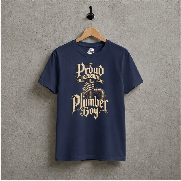 Proud To Be A Plumber Boy Skeletal Pipework Men's T-Shirt