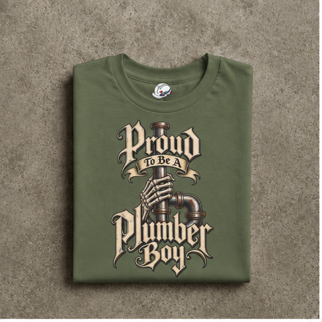 Proud To Be A Plumber Boy Skeletal Pipework Men's T-Shirt