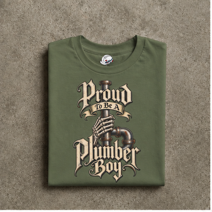 Proud To Be A Plumber Boy Skeletal Pipework Men's T-Shirt