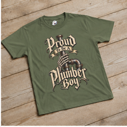 Proud To Be A Plumber Boy Skeletal Pipework Men's T-Shirt