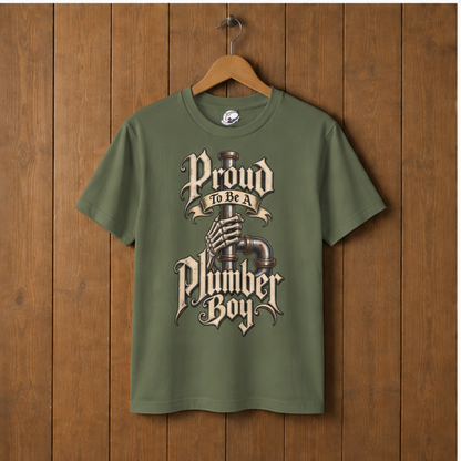 Proud To Be A Plumber Boy Skeletal Pipework Men's T-Shirt