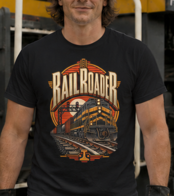 Railroader Vintage Freight Locomotive Men's T-Shirt