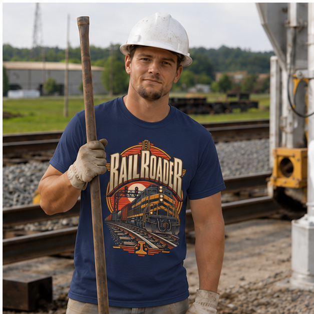 Railroader Vintage Freight Locomotive Men's T-Shirt