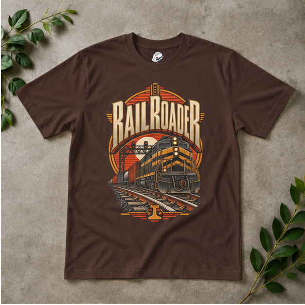 Railroader Vintage Freight Locomotive Men's T-Shirt