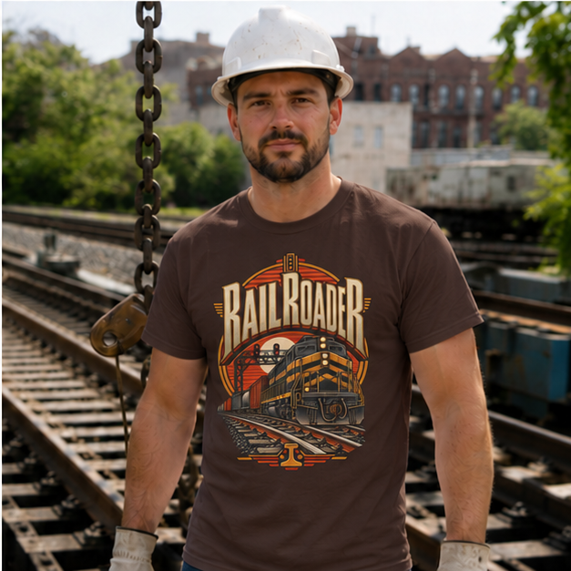 Railroader Vintage Freight Locomotive Men's T-Shirt