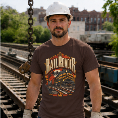 Railroader Vintage Freight Locomotive Men's T-Shirt