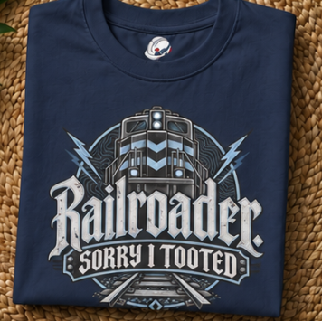Railroader. Sorry I Tooted Locomotive Gothic Men's T-Shirt