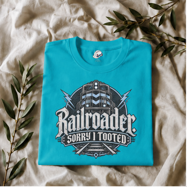 Railroader. Sorry I Tooted Locomotive Gothic Men's T-Shirt