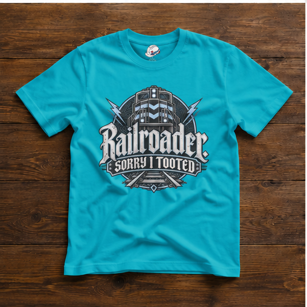 Railroader. Sorry I Tooted Locomotive Gothic Men's T-Shirt
