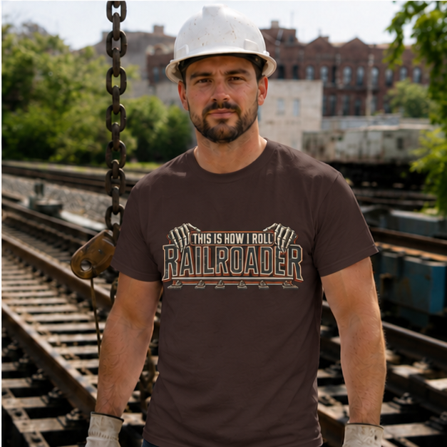 This Is How I Roll Railroader Skeletal Hands Men's T-Shirt