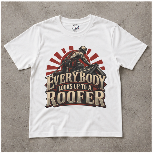 Everybody Looks Up To A Roofer Vintage Rooftop Worker Men's T-Shirt