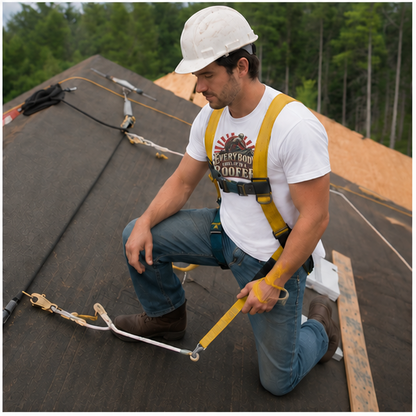 Everybody Looks Up To A Roofer Vintage Rooftop Worker Men's T-Shirt