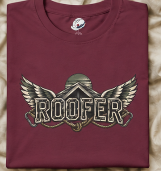 Roofer Winged Roofline Industrial Emblem Men's T-Shirt