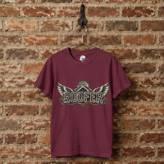 Roofer Winged Roofline Industrial Emblem Men's T-Shirt