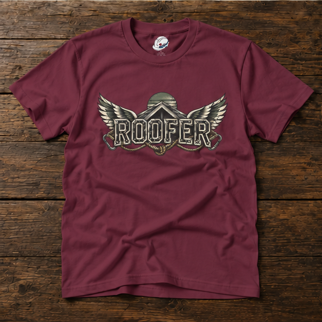 Roofer Winged Roofline Industrial Emblem Men's T-Shirt