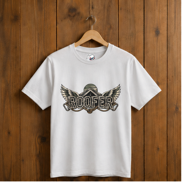 Roofer Winged Roofline Industrial Emblem Men's T-Shirt