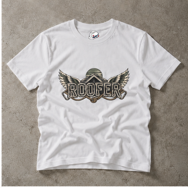 Roofer Winged Roofline Industrial Emblem Men's T-Shirt